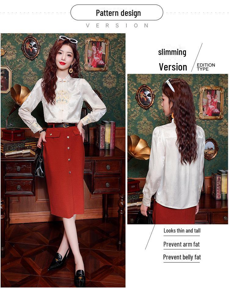 Женская весенняя ретро-вышитая рубашка-чонсам в китайском стиле