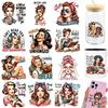 3Pcs Retro 80S Woman Sarcastic Housewife Diy Uv Dtf Rub On Transfer Stickers Craft Glass Mug Cup Wraps Junk Journal Scrapbooking
