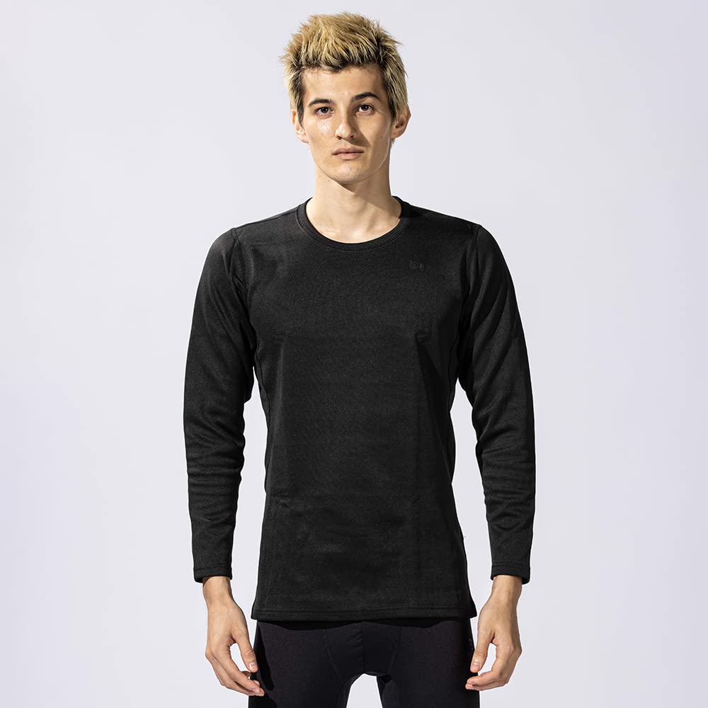 Otafuku Winter Long Round Neck Quick Heat Deodoring Black S gloves, Innerwear, Sleeve, [Впитывает пот, сушит, удерживает, сжимает, мужские]