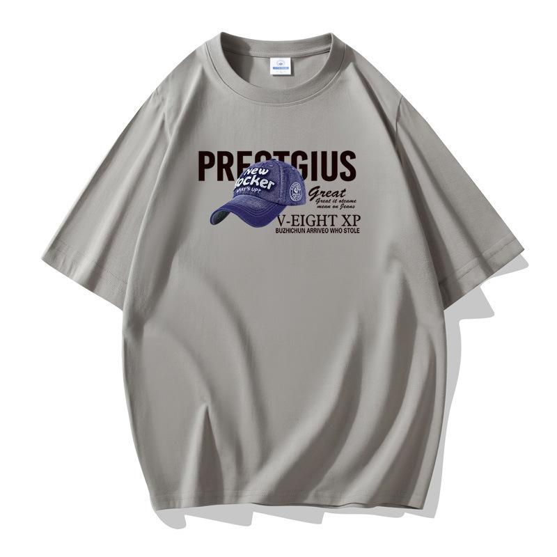 Мужская хлопковая футболка с короткими рукавами и рисунком ковбойской шляпы, свободная футболка большого размера