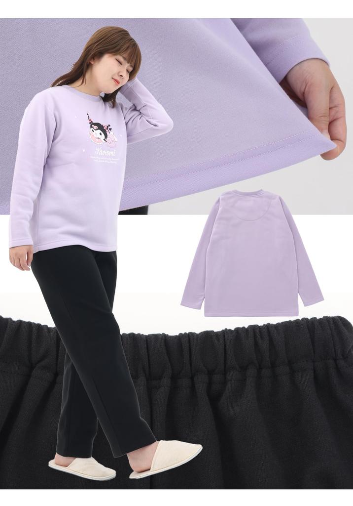 Kaituck Family Куроми Пушистая пижама с длинным рукавом для зимы Женская с флисовой подкладкой (М, Фиолетовый)