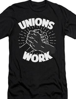 Профсоюзы работают! Футболка IWW Индустриальные Рабочие Мира