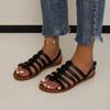 Модная брендовая обувь 2024 для женщин, женские сандалии с ремешком на пряжке, модные повседневные сандалии больших размеров для женщин, новые сандалии с открытым носком на плоской подошве, zapatos
