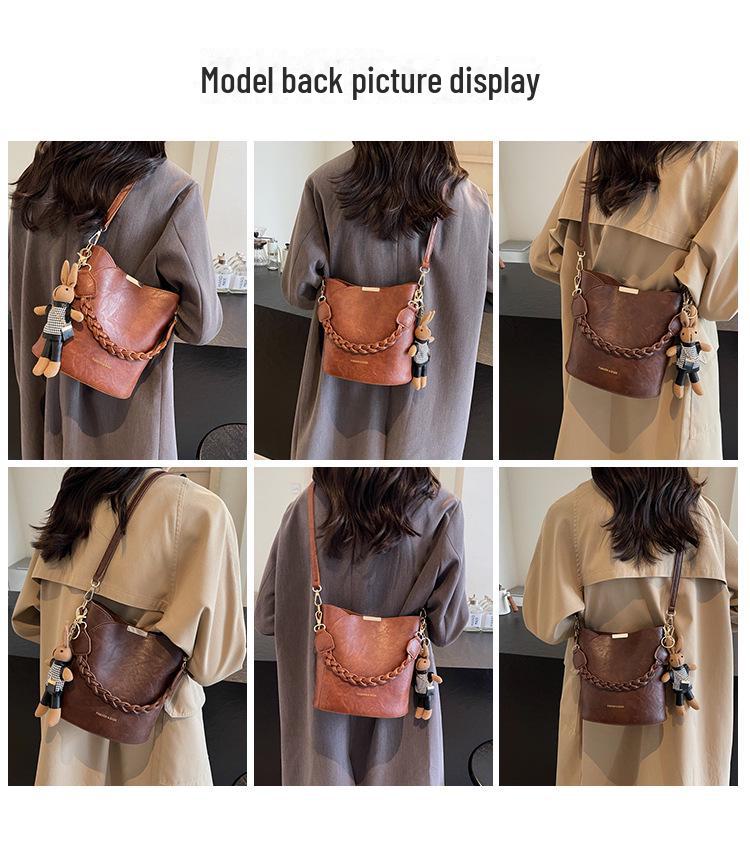 2024 Retro Women's Crossbody Bucket Bag: Early Autumn Versatile Fashion with New Texture