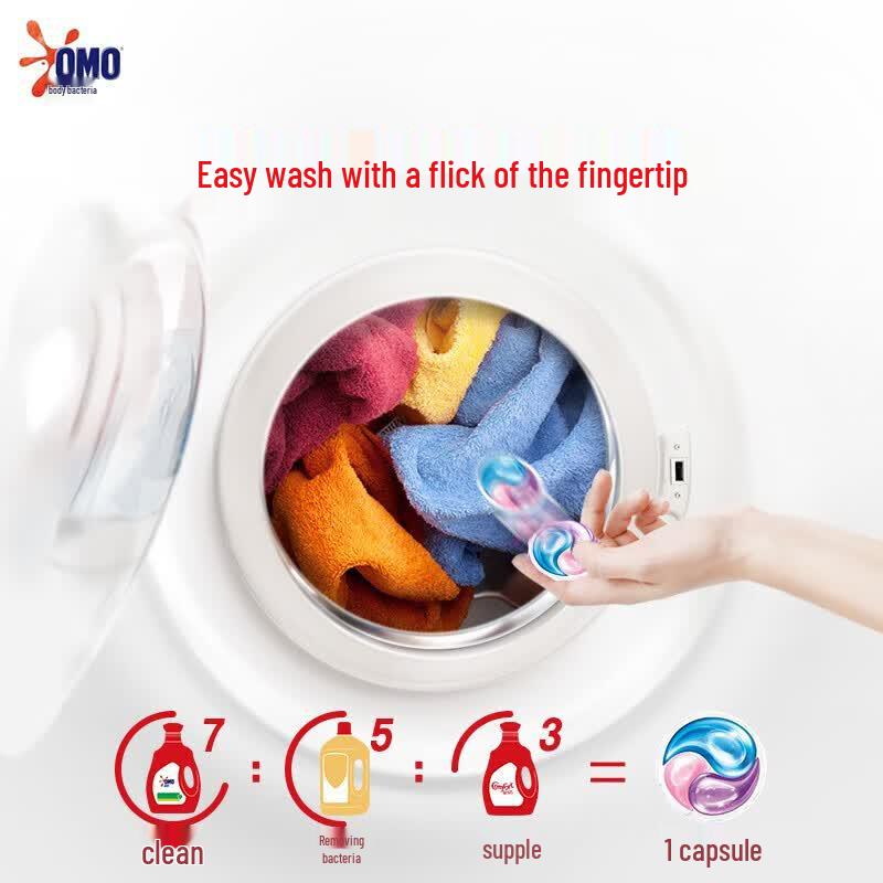 OMO 3-in-1 Laundry Pods - Stain Removal, Germ Kill & Fabric Softener