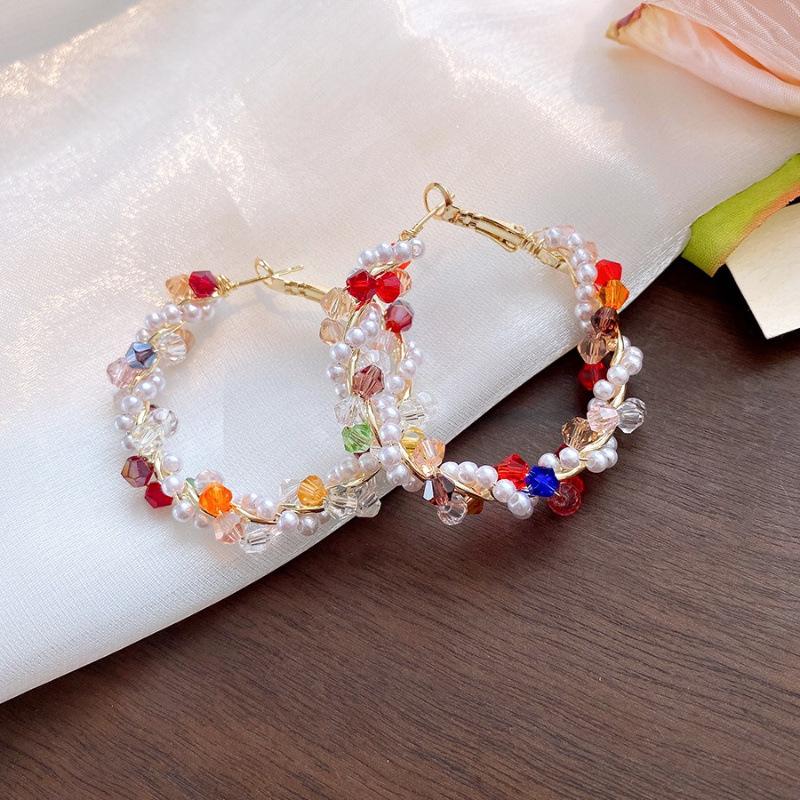 Silver Needle with Diamonds Flower Stripes Pearl Stud Earrings Medieval Vintage Retro Earrings Light Luxury Niche Earrings