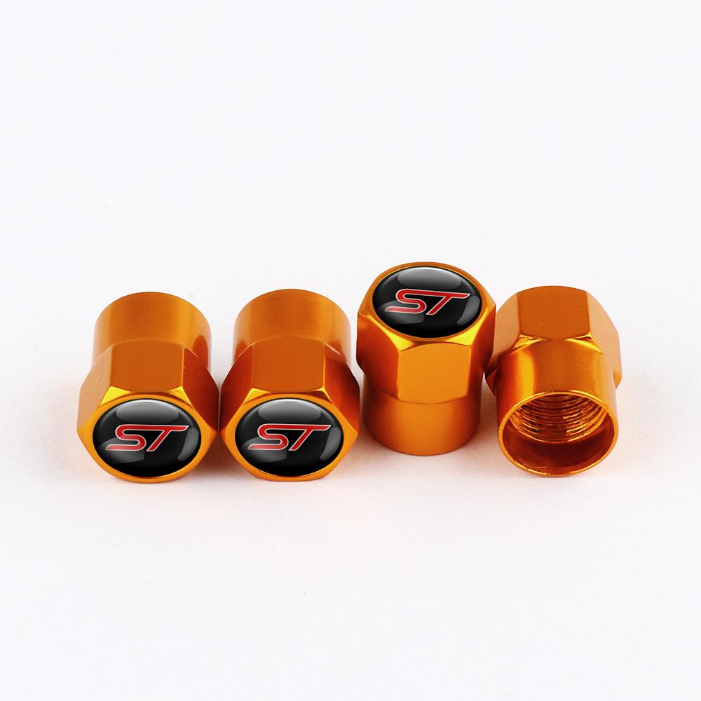 TQ013-4pcs Car Wheel Tire Valve Stem Caps Airtight Cover For Ford ST Line Focus Mondeo Fiesta Kuga Ranger MK2 MK3 MK4 Tyre accessories