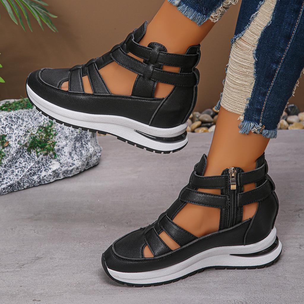 Summer New Wedge Sandals with Hollow Toe and Breathable ,Women's Wedge Heel Roman Women's Shoes Thick Platform Heel Sandals