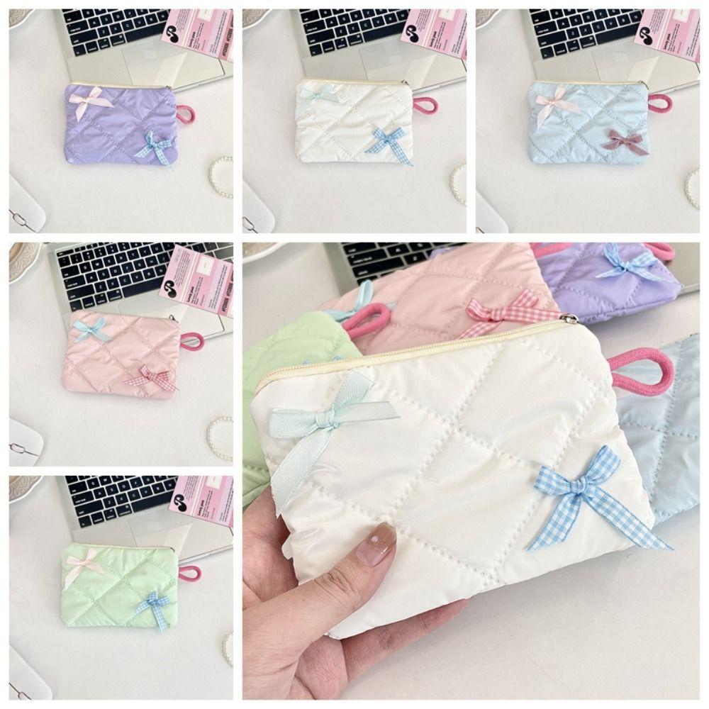 2pcs/set Plaid Mini Tampon Storage Bag Single Layer Sanitary Napkin Pouch Shopping