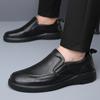 Fashion High End Brand Men's Leather Casual Shoes Thick Soled Wear-resistant Men's Oxford Shoes Commuting Anti Slip Driving Shoes