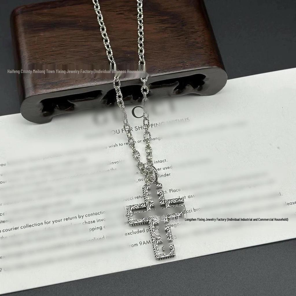 Винтажное ожерелье с двойным символом G, черепом и ключом: Унисекс Большой Размер, Смелая Любовь и Цепочка-свитер с Головой Тигра