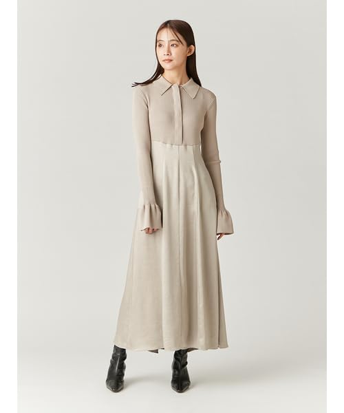 Polo Color Knit Dress FWNO245058 GBEG [Frey ID] Women's