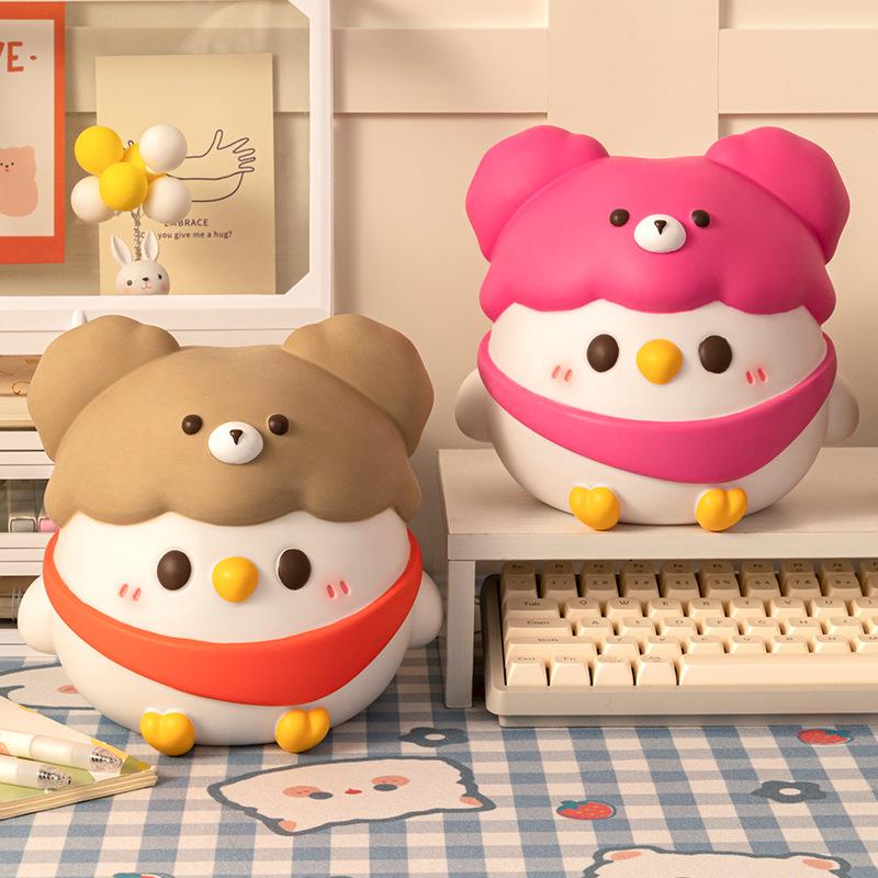 Креативная мультяшная копилка-копилка с клеем и эластичной накладкой в виде попугая, которую можно хранить и вынимать, большая емкость, устойчивая к падениям, детская игрушка-кукла