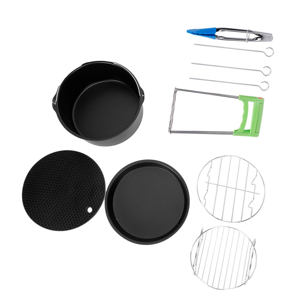 7in Kitchen Electric Fryer Accessory Cake Pan Pizza Plate Silicone Pad Grill Skewers Clamp
