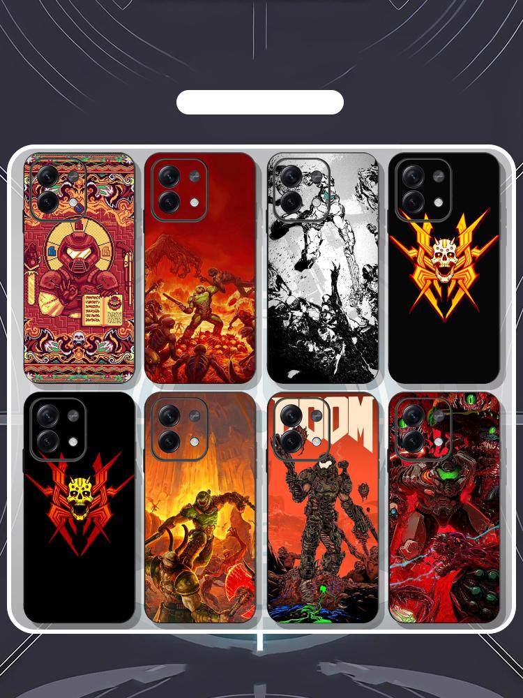 Классическая игра D-doomEs модный плакат Чехол для телефона Для Redmi Note 14 13 12 11 Pro Plus S 5G 14C A3 Мягкий черный чехол для телефона