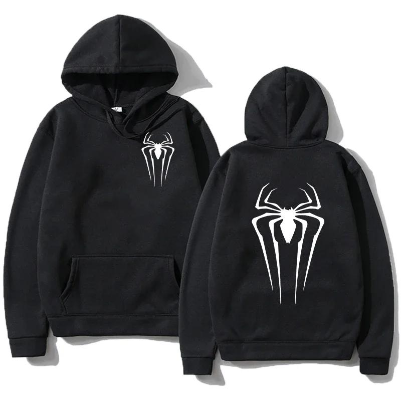 Новый мужской и женский пуловер Street Spider Print Sweatshirt Hoodie Spider Pattern Autumn and Winter Free Hoodie