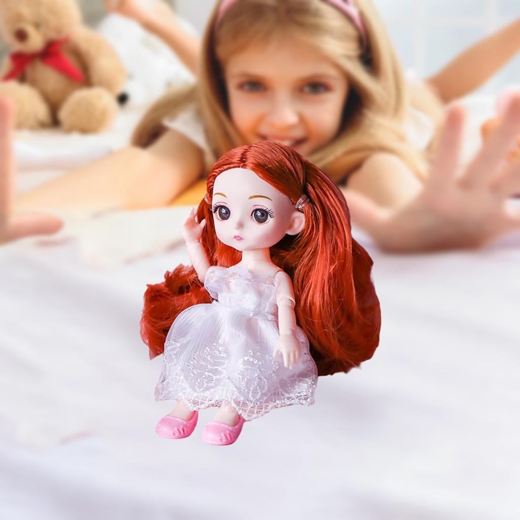 Симпатичная кукла BJD с 13 суставами, 16 см, 1/12, платье и обувь, игрушка для девочек, подарок A