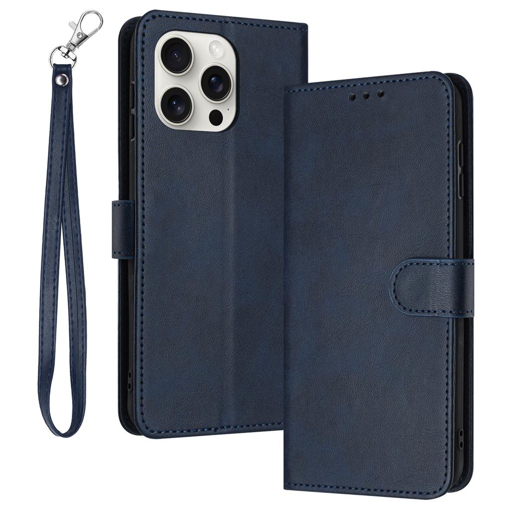 For iPhone 16 Pro Case 3 Card Holder Flip Folio PU Leather Phone Cover