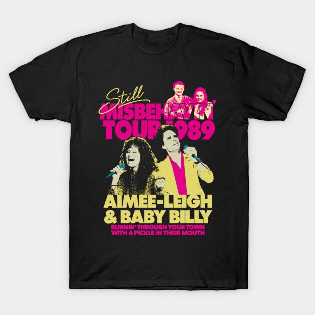 Asian Size Men Black Print T-shirt Still Misbehavin' Tour 1989 No-Cut Print Cotton Tshirt