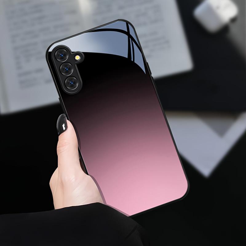 Модные чехлы для телефона с градиентом Black Pink Carcasa Стеклянный чехол для телефона для Samsung Galaxy S26 S25 S24 S23 S22 FE Ultra Plus Fundas