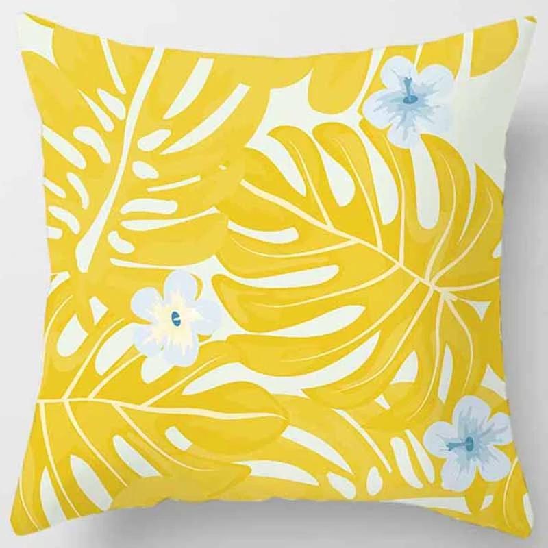 Желтая Цветочная Модная Декоративная Наволочка Диван Автомобиль Офисные Принадлежности Уличная Подушка