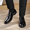 Men's Solid Color Men Casual Shoes Leather Pointed Toe Antiskid Leather Shoes British Style Versatile for  Business Formal Shoes