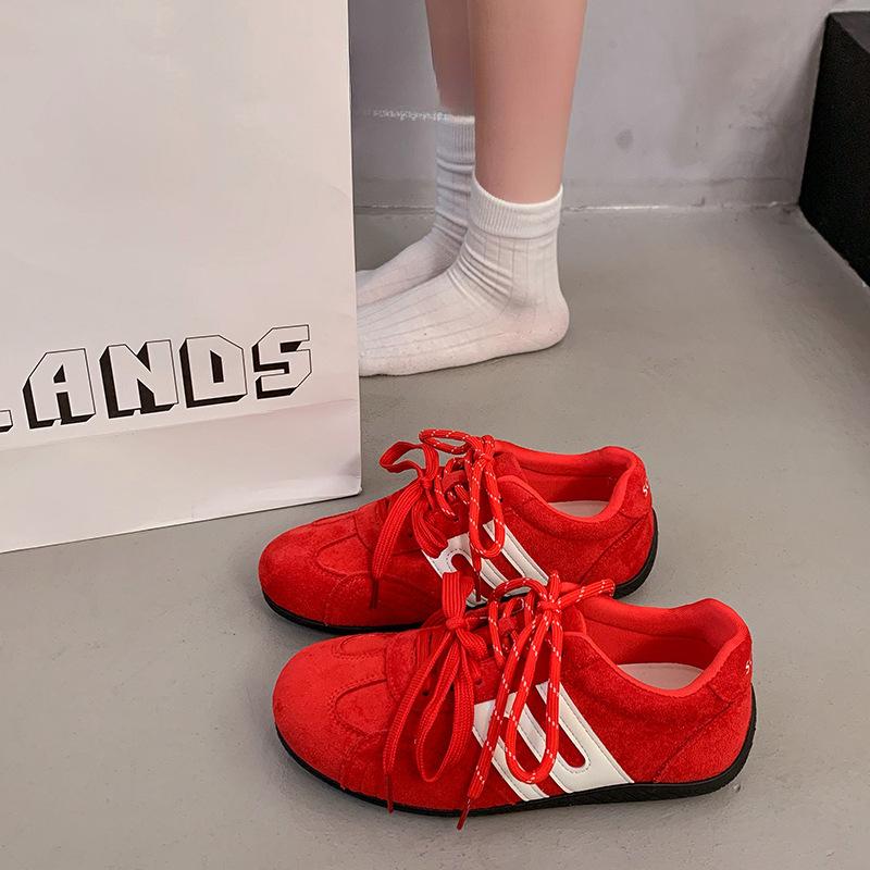 Ретро леопардовый принт на шнуровке немецкие тренировочные туфли женские 2025 ранняя осень новые на тонкой подошве со скрытой платформой гоночные туфли спортивная повседневная обувь