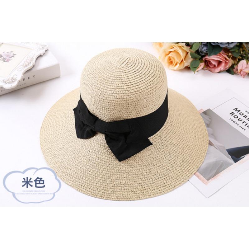 Шляпа, Летняя защита от солнца, Пляжный отдых, Большая пляжная травяная шляпа, Большой бант с полями, Шляпа рыбака