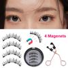 Многоразовые натуральные 4 магнита, клей не требуется, с аппликатором, магнитные ресницы, накладные ресницы