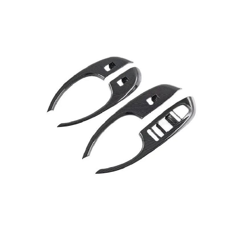 For BYD Dolphin Atto 2 EA1 Carbon Fiber Style Door Window Armrest Cover Switch Panel Trim Molding Garnish