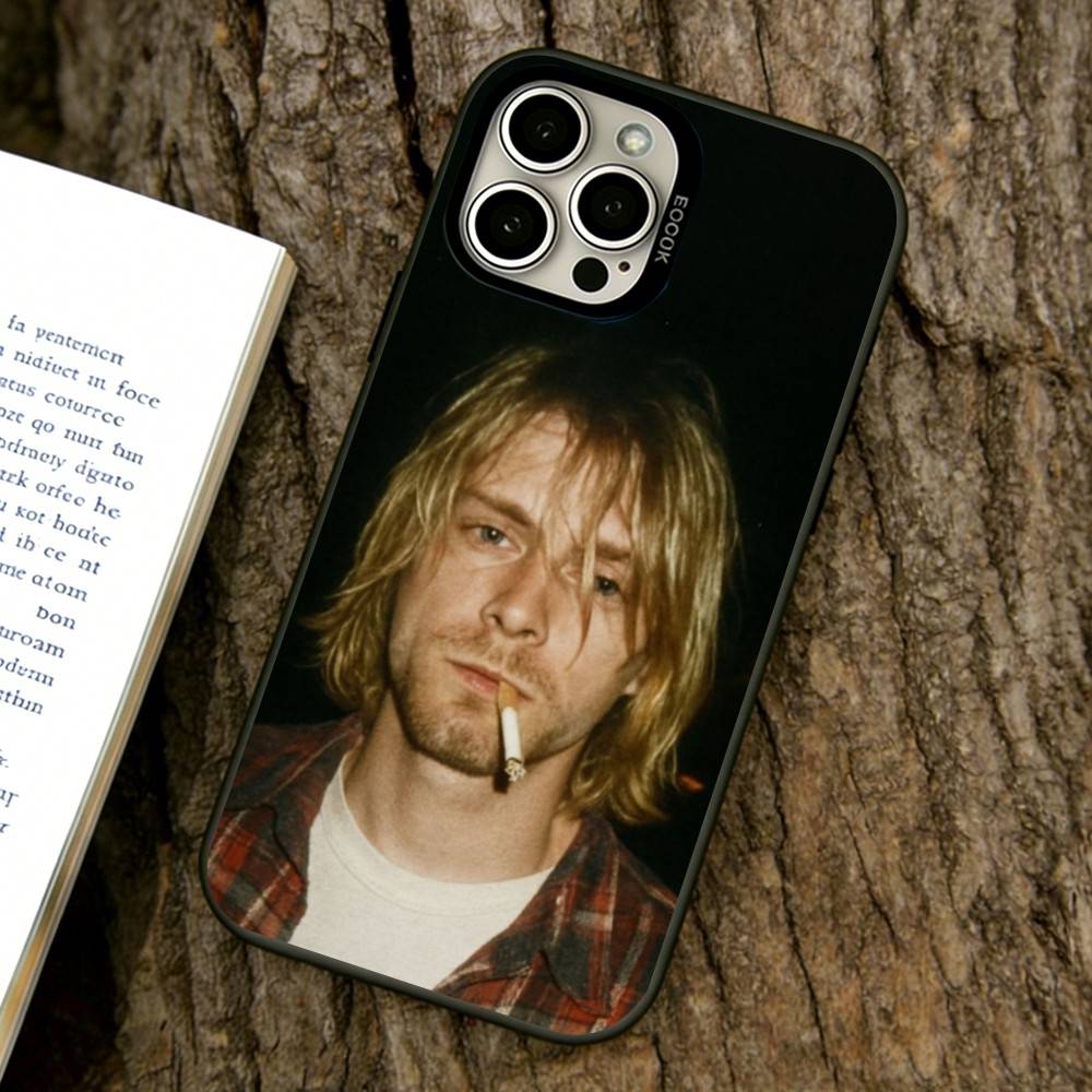 Чехол для телефона с изображением певца Курта Кобейна для iPhone 17,16,15,14,13,12,11 Plus,Pro Max,XS,Разноцветный Серебристый Чехол для телефона Funda Cover