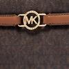 Michael Kors Ангелина классическая ретро сумка-подмышка из искусственной кожи для поездок на работу, сумка через плечо, обычная женская, темно-коричневая с желудево-коричневым