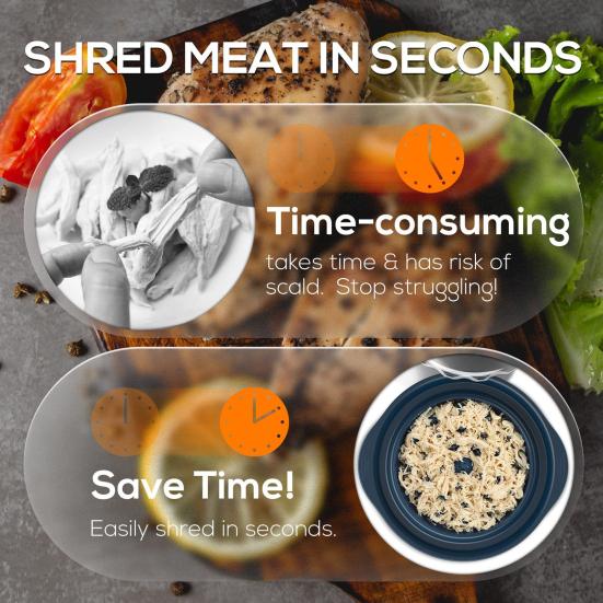 Измельчитель курицы с прозрачной крышкой Большая машина для измельчения мяса Нескользящая эргономичная ручка Не содержит БФА Свинина Говядина Курица