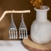 BLINGBAY Women's Earrings, Ethnic Style Drop-shaped Long Metal Tassel Earrings, Simple And High-end Accessories, Retro Colorful Feather Jewelry
