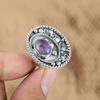 Gift For Her Natural African Amethyst Multi Stone Adjustable Ring 925 Silver