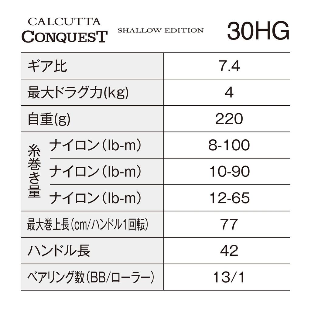SHIMANO Мультипликаторная катушка Calcutta Conquest Shallow Edition 30HG