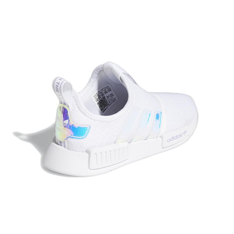 Adidas NMD 360 Little Kid Белые переливающиеся детские кроссовки Cloud-White Light-Purple Clear-Pink GX3321