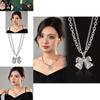 Elegant And Trendy Butterfly Bow Necklace In Mixed Materials For Sophisticated Fashion