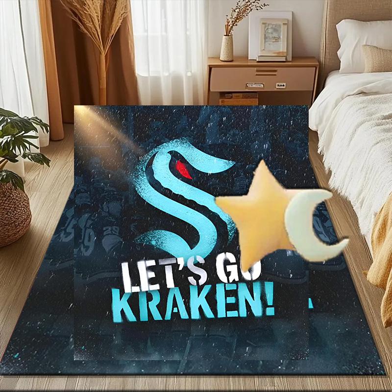 Go Team Kraken! Floor Mat for Living Room, Game Rooms, Office, Bedroom, Office Floor Mat Playful Design, Christmas fan gifts