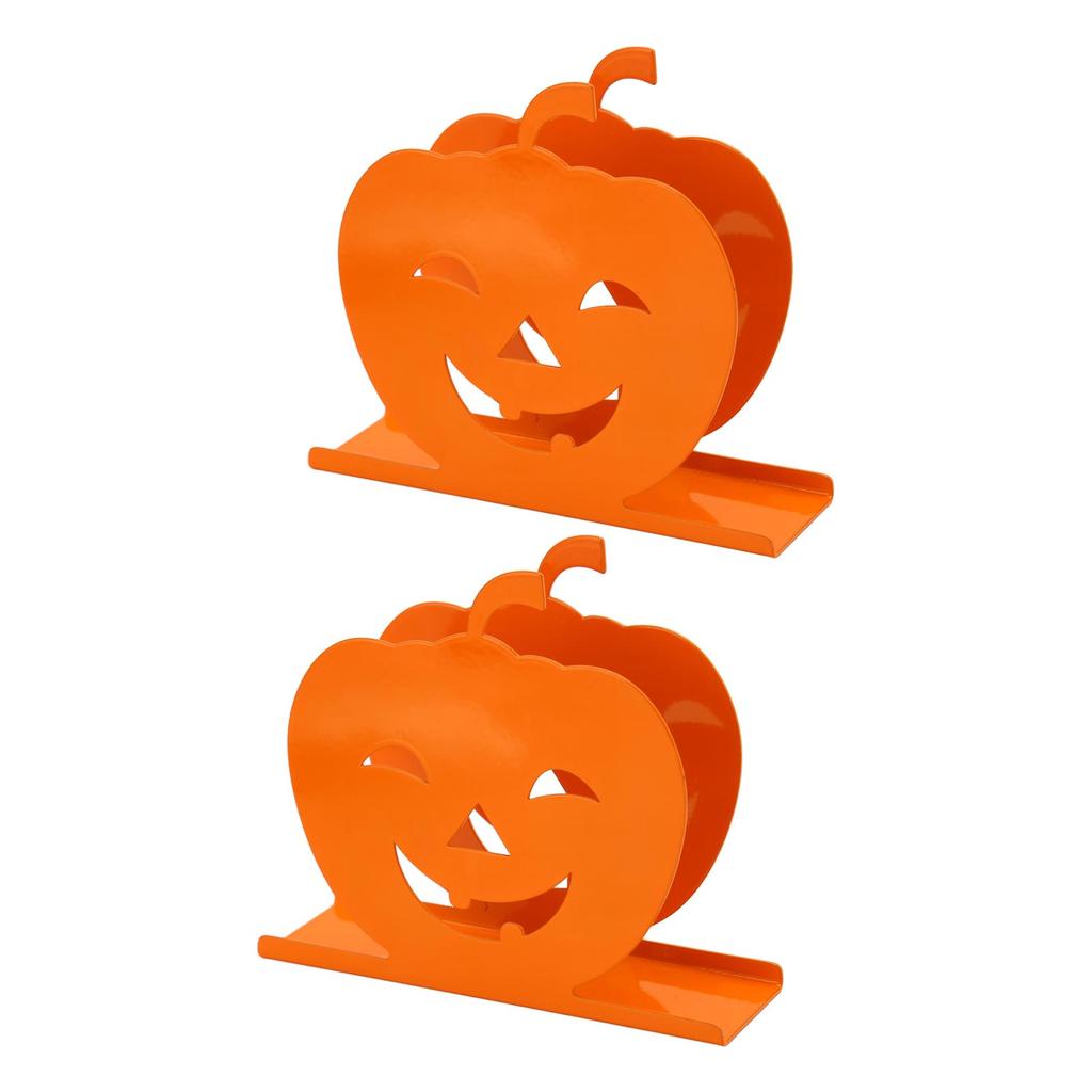 2 шт. Симпатичный держатель для салфеток в виде тыквы, железный держатель для бумажных салфеток, полый декоративный диспенсер для салфеток 