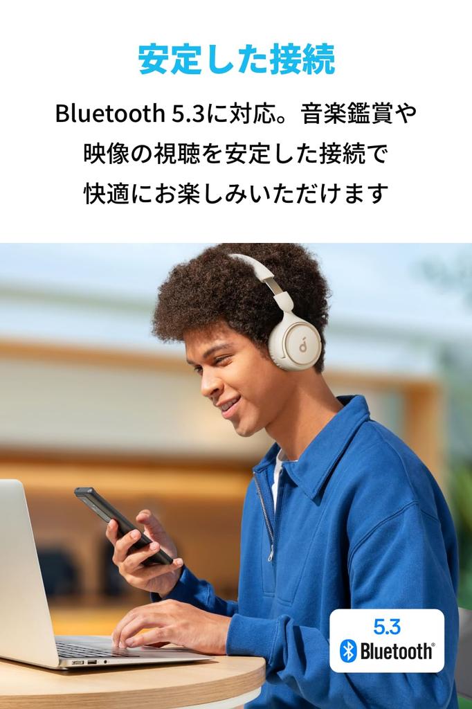 Anker Soundcore H30i Беспроводная связь до 70 часов воспроизведения музыки Легкая конструкция Поддержка беспроводного проводного соединения Звоните (Bluetooth 5.3 Накладные наушники