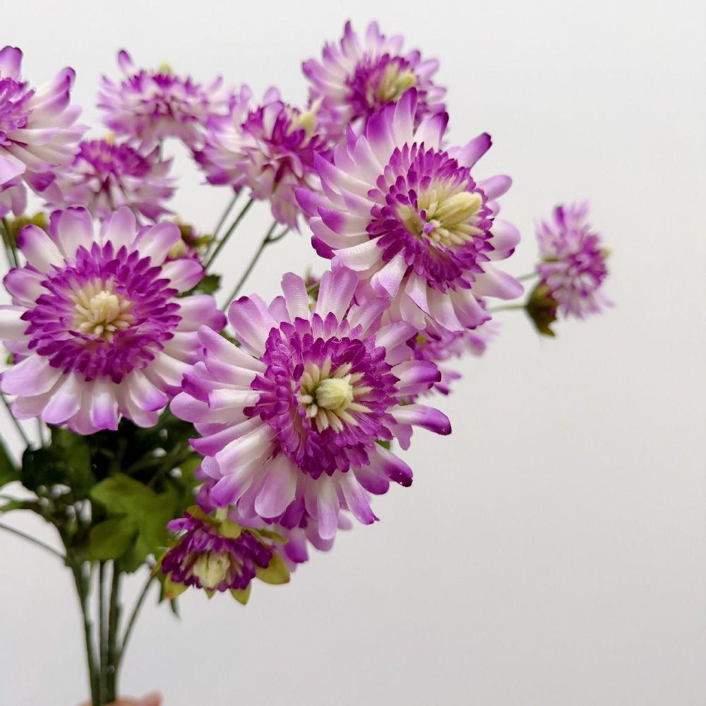 Stem Form Artificial Chrysanthemum With Buds Floral Decor Artificial DIY Gift Indoor Room