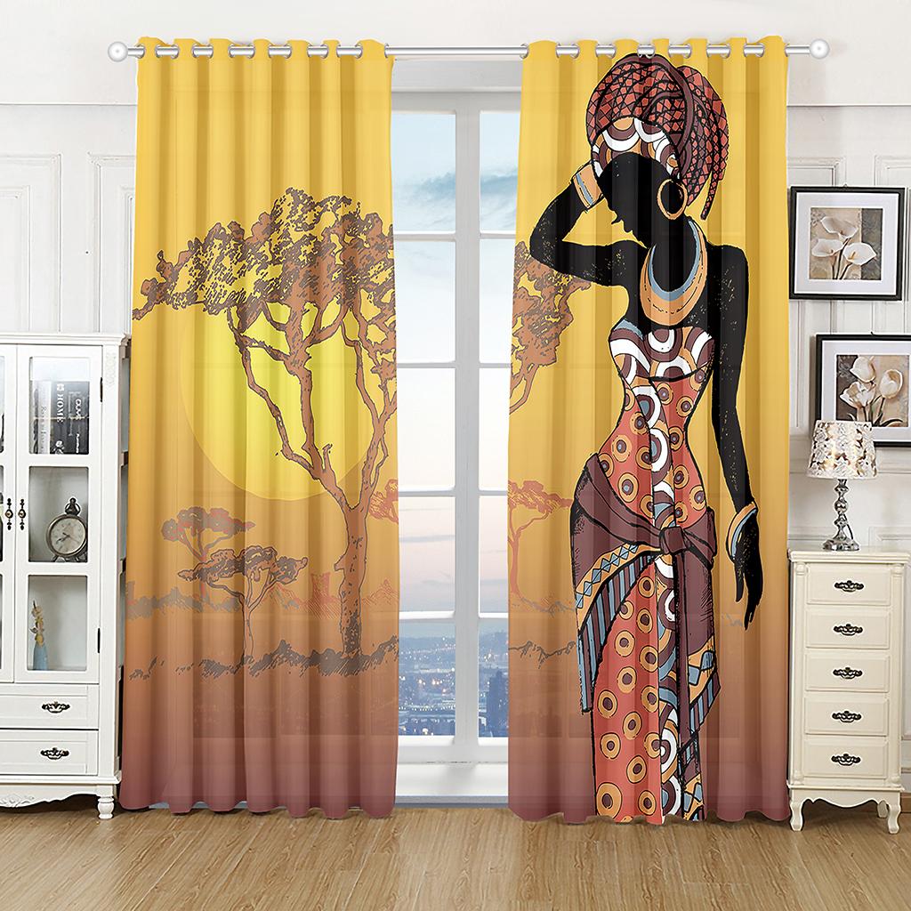 Роскошные шторы для кухни в стиле Кении, африканские шторы для гостиной, спальни, занавески, домашний декор, 2 шт., бесплатная доставка