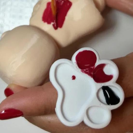 Mini Nail Art Palette Rings Metal Manicure Gel Palettes Finger Rings Tools Claw Shape Nails Polish Mixing Plate for Nails Art Display