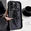 Мягкий силиконовый чехол с черным рисунком тигра 17PM Для iPhone 17 11 15 16 13 Pro Max 14 Plus 12 16Pro 16E 17AIR Ударопрочный чехол для телефона
