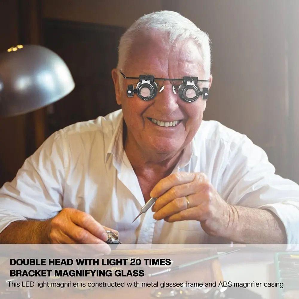 Hands-free 20X Lens Magnifying Eyewear Jewelers Repair Wearing Magnifier  Precision Work