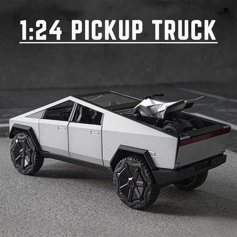 1/32 Cyber Toy Truck Pickup Trailer Alloy Car Model Diecasts Metal Toy Off-Road Vehicles Truck Model Sound And Light Kids Gifts