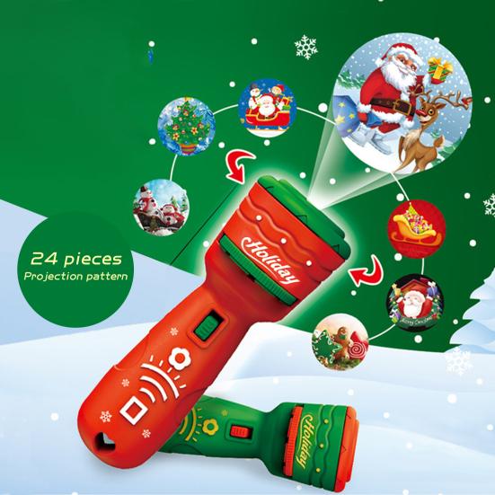 Christmas Flashlight Projector for Kids 24 Patterns Santa Christmas Tree Christmas Projection