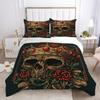 3D Skull Printing Duvet Cover Set Twin Size Microfiber Bedding Set Fashion High Ranking Cool Bedroom Decor