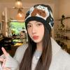 Printed Jacquard Cat Knitted Hat Warm Printing Knit Cap  Apparel Accessories